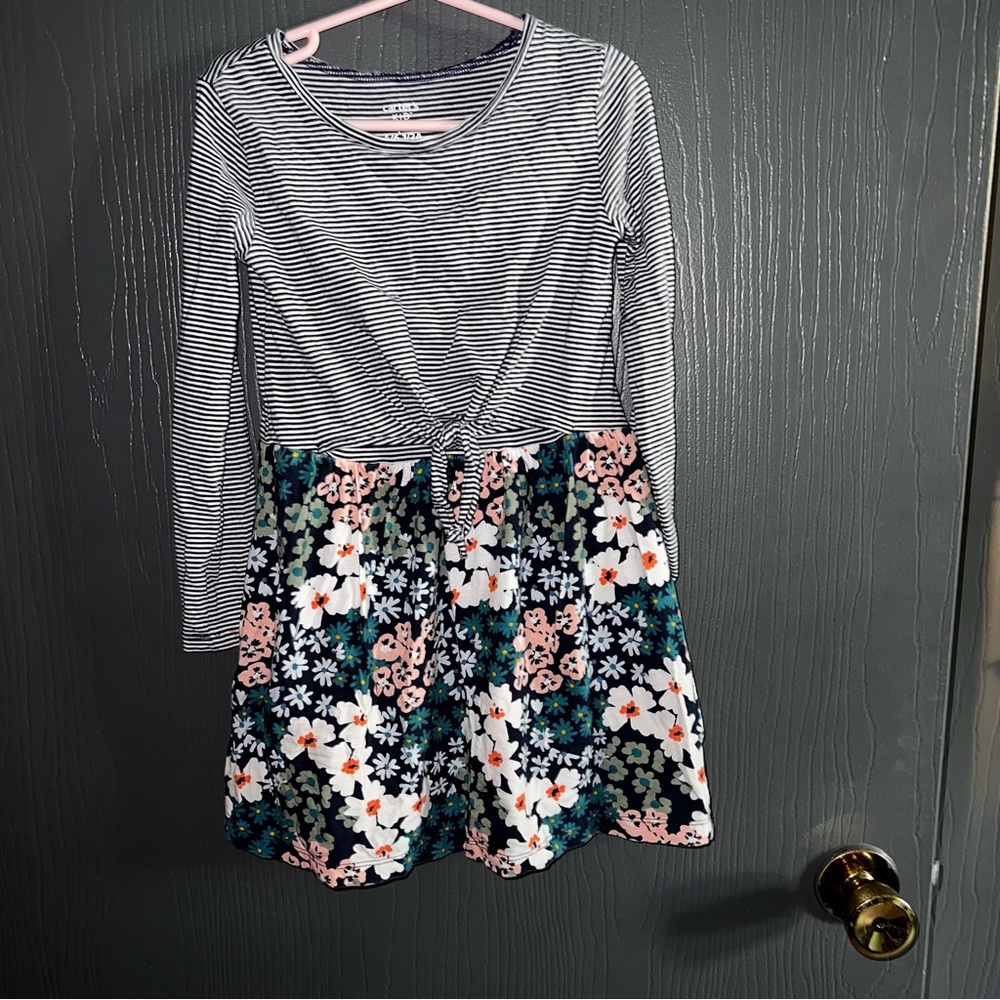 Stripes and Flowers Long sleeve Dress